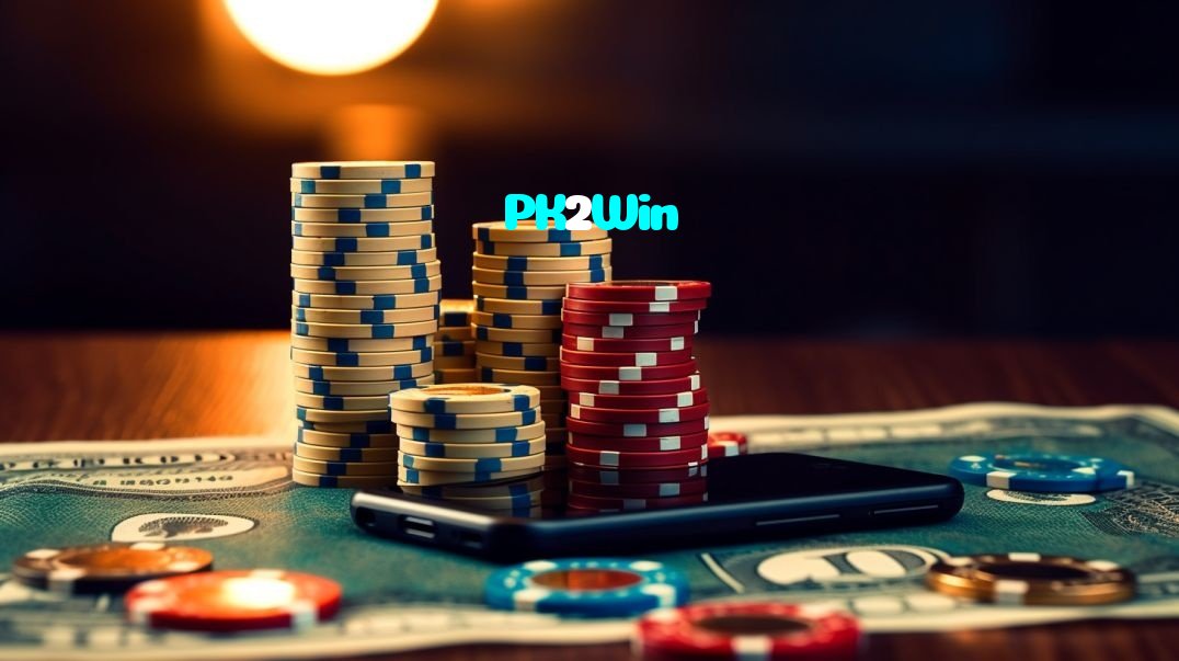 PK2Win casino presented on mobile device in Pakistan with slots and live games